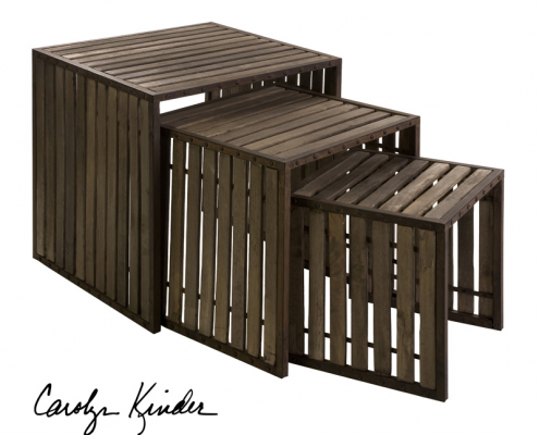 Vermont Iron and Wood Nesting Tables