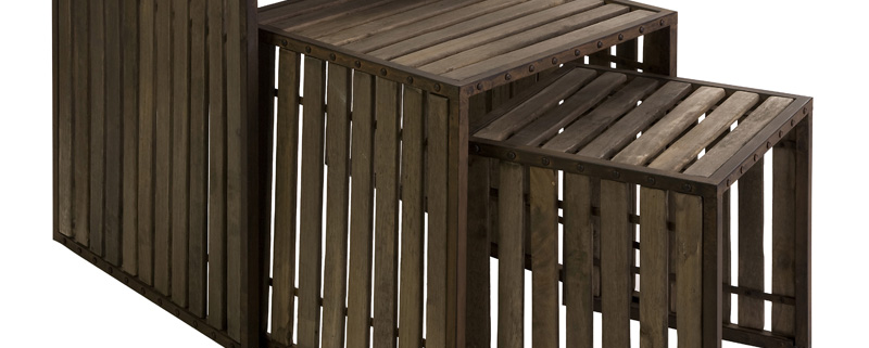 Vermont Iron and Wood Nesting Tables