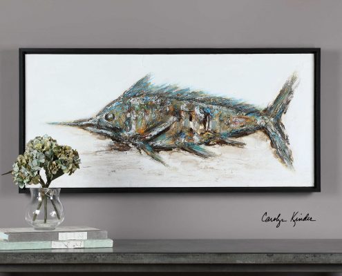 Blue Marlin Hand Painted Wall Art