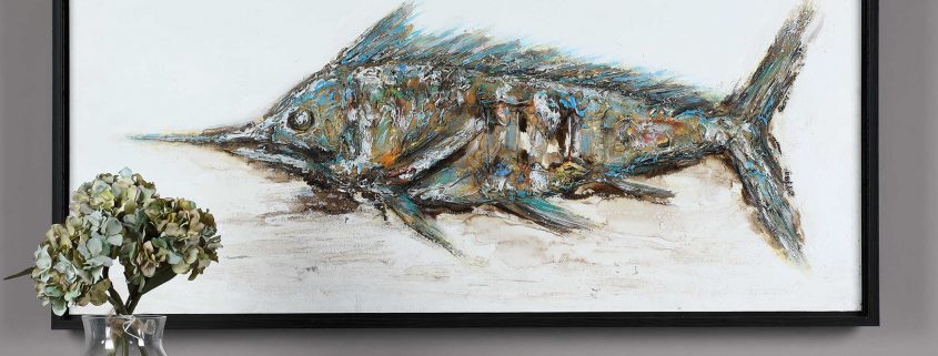 Blue Marlin Hand Painted Wall Art