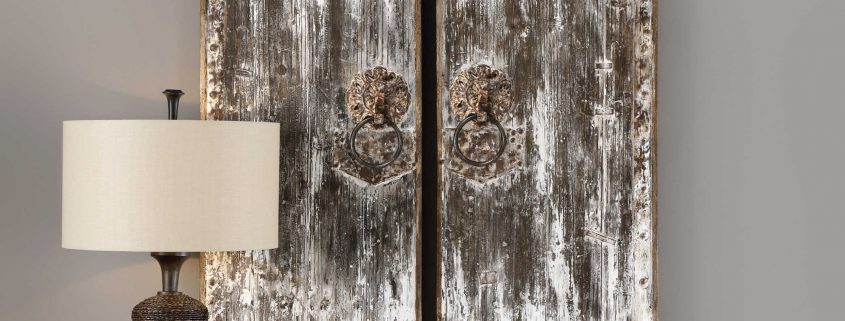 Giles Aged Wood Barn Door Art