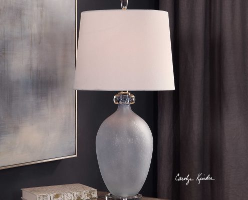 Leah Pale Blue Glass Lamp