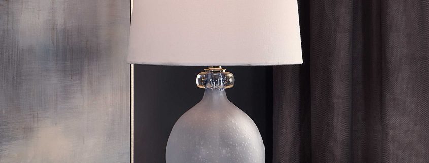 Leah Pale Blue Glass Lamp