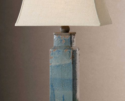 Soprana Distressed Blue Glazed Lamp
