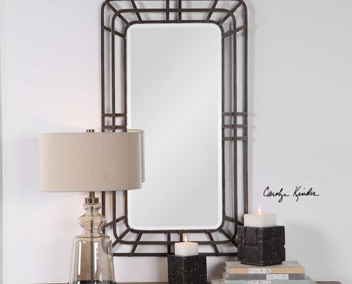 Alston distressed iron mirror