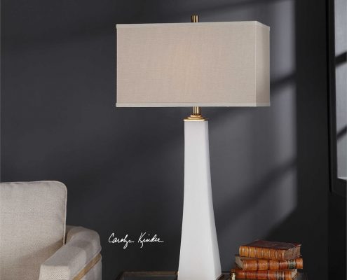 Darah Alabaster and Brass Table Lamp
