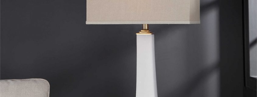 Darah Alabaster and Brass Table Lamp