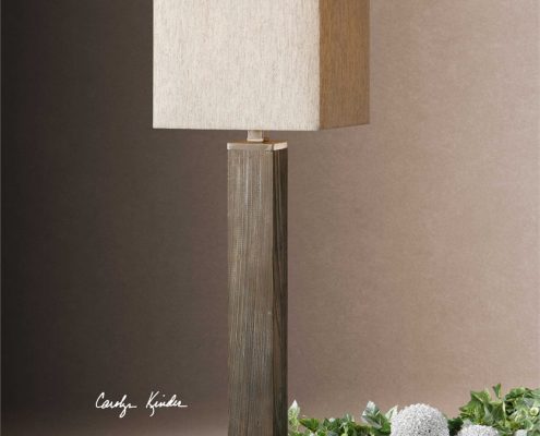 Sandberg Aged Grey Wood Buffet Lamp