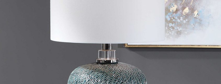Almera Teal Table Lamp