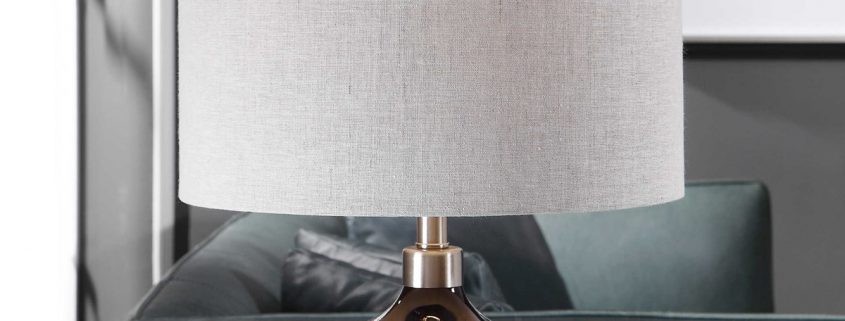Ampara Black Glass Lamp