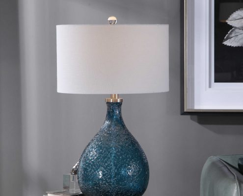 Eline Cerulean Blue Glass Lamp