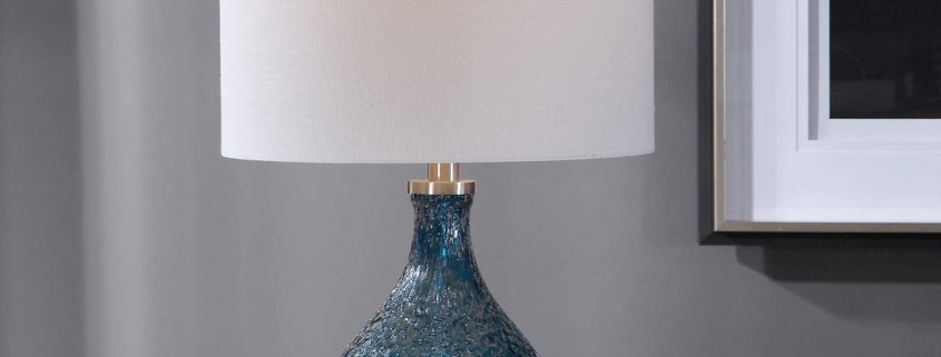 Eline Cerulean Blue Glass Lamp