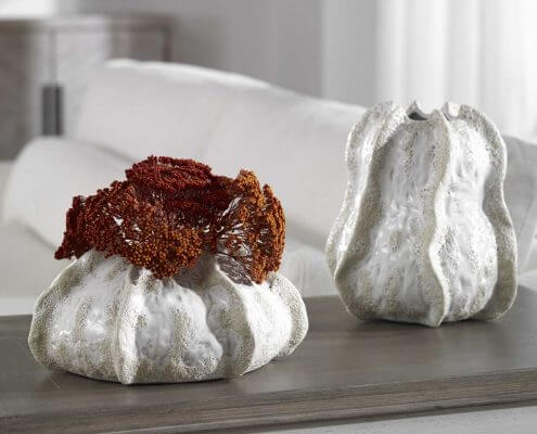 Urchin Coastal Vases by Carolyn Kinder for Uttermost.
