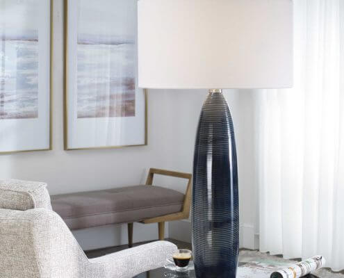 Cullen Blue-Gray Lamp by Carolyn Kinder International