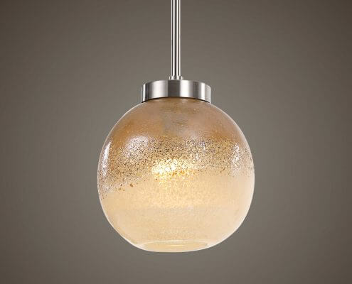 Melissa Distressed Amber Glass Pendant by Carolyn Kinder.